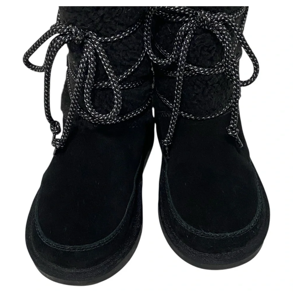 UGG Koolaburra Black Suede Fleece Lined Snow Boots - Toddler Size 12